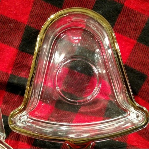 Vintage Indiana Glass Votive Holders, Candy/Nut Dishes Holiday Tree, Star & Bell - Picture 5 of 10